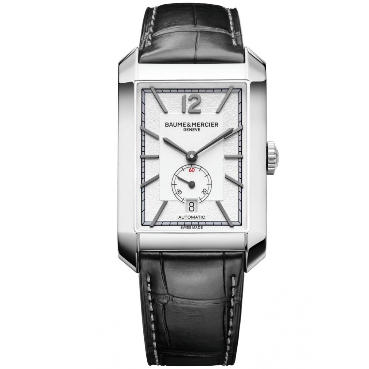 Baume & Mercier Hampton 10528 Automático 50 M, Esfera Blanca, Correa negra