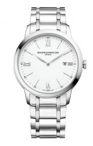 Baume & Mercier Classima 10526 Cuarzo ∅42 mm - 50 M, Esfera blanco, Brazalete de acero