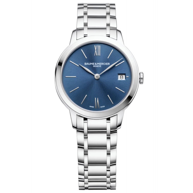 Baume & Mercier Classima 10477 Cuarzo ∅31 mm - 50 M, Esfera azul, Brazalete de acero