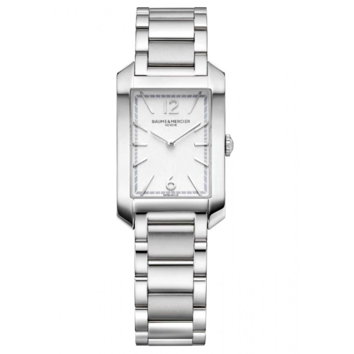 Baume & Mercier Hampton 10473 Cuarzo 50 M, Esfera gris, Brazalete de acero
