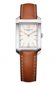 Baume & Mercier Hampton 10472 Automático 50 M, Esfera plateada, Correa marrón