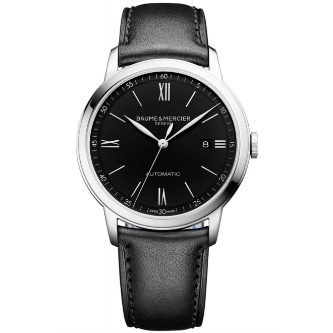 Baume & Mercier Clifton 10453 Automático ∅42 mm - 50 M, Esfera negra, correa negra