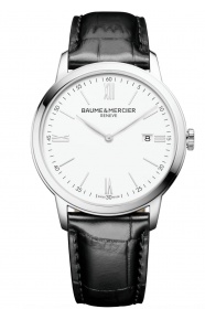 Baume & Mercier Classima 10414 Cuarzo ∅42 mm - 50 M, Esfera blanca, correa negra