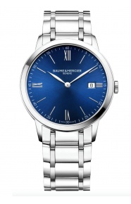 Baume & Mercier Classima 10382 Cuarzo ∅42 mm - 50 M, Esfera azul, brazalete de acero