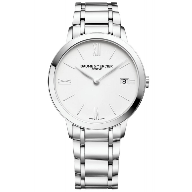 Baume & Mercier Classima 10356 Cuarzo ∅36,5 mm - 50 M, Esfera blanca, brazalete de acero