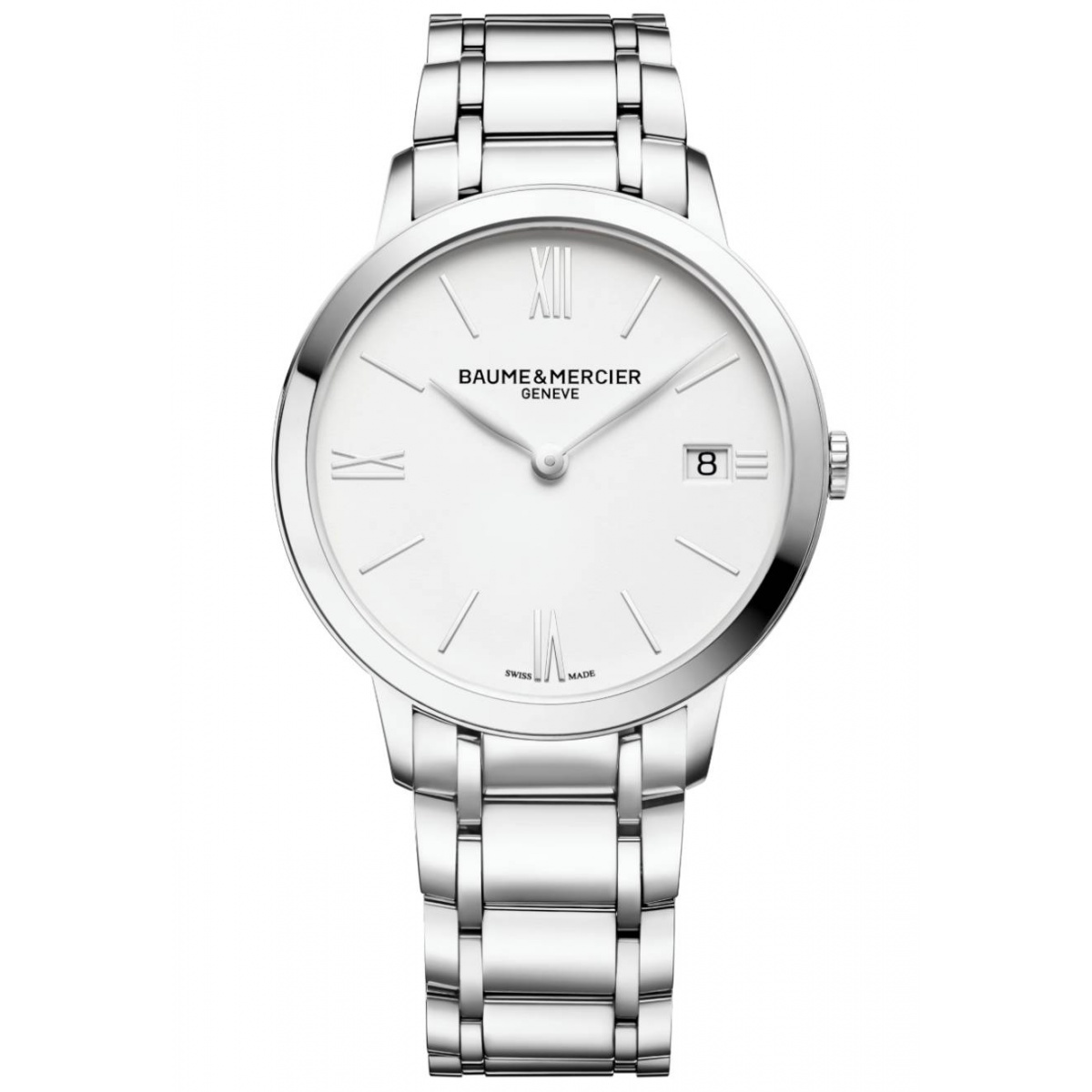Baume & Mercier Classima 10356 Cuarzo ∅36,5 mm - 50 M, Esfera blanca, brazalete de acero