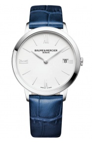 Baume & Mercier Classima 10355 Cuarzo ∅36,5 mm - 50 M, Esfera blanca, correa azul