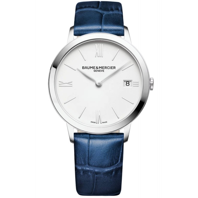 Baume & Mercier Classima 10355 Cuarzo ∅36,5 mm - 50 M, Esfera blanca, correa azul