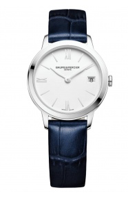 Baume & Mercier Classima 10353 Cuarzo ∅31 mm - 50 M, Esfera blanca, correa azul
