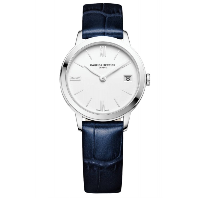 Baume & Mercier Classima 10353 Cuarzo ∅31 mm - 50 M, Esfera blanca, correa azul