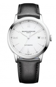 Baume & Mercier Classima 10332 Automático ∅42 mm - 50 M, Esfera plateada, correa negra