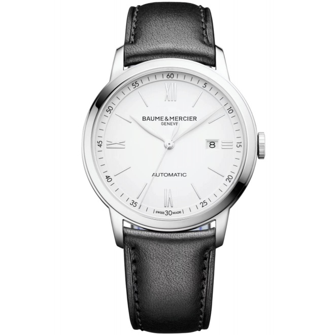 Baume & Mercier Classima 10332 Automático ∅42 mm - 50 M, Esfera plateada, correa negra