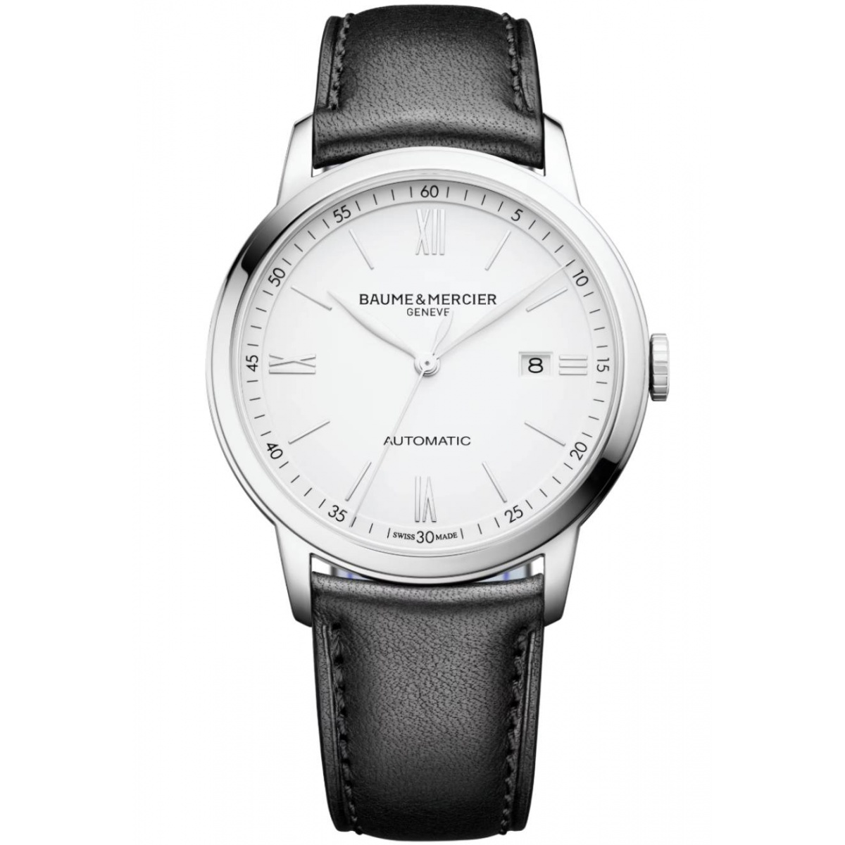 Baume & Mercier Classima 10332 Automático ∅42 mm - 50 M, Esfera plateada, correa negra