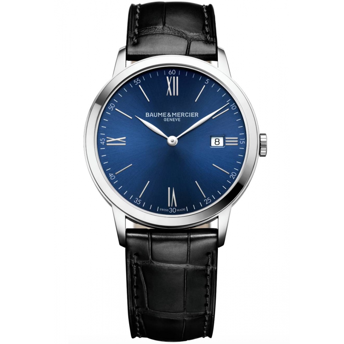 Baume & Mercier Classima 10324 Cuarzo ∅42 mm - 50 M, Esfera azul, correa negra