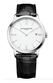 Baume & Mercier Classima 10323 Cuarzo ∅40 mm - 50 M, Esfera blanca, correa negra