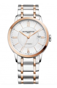 Baume & Mercier Classima 10217 Automático ∅40 mm - 50 M, Esfera plateada, brazalete de acero y oro