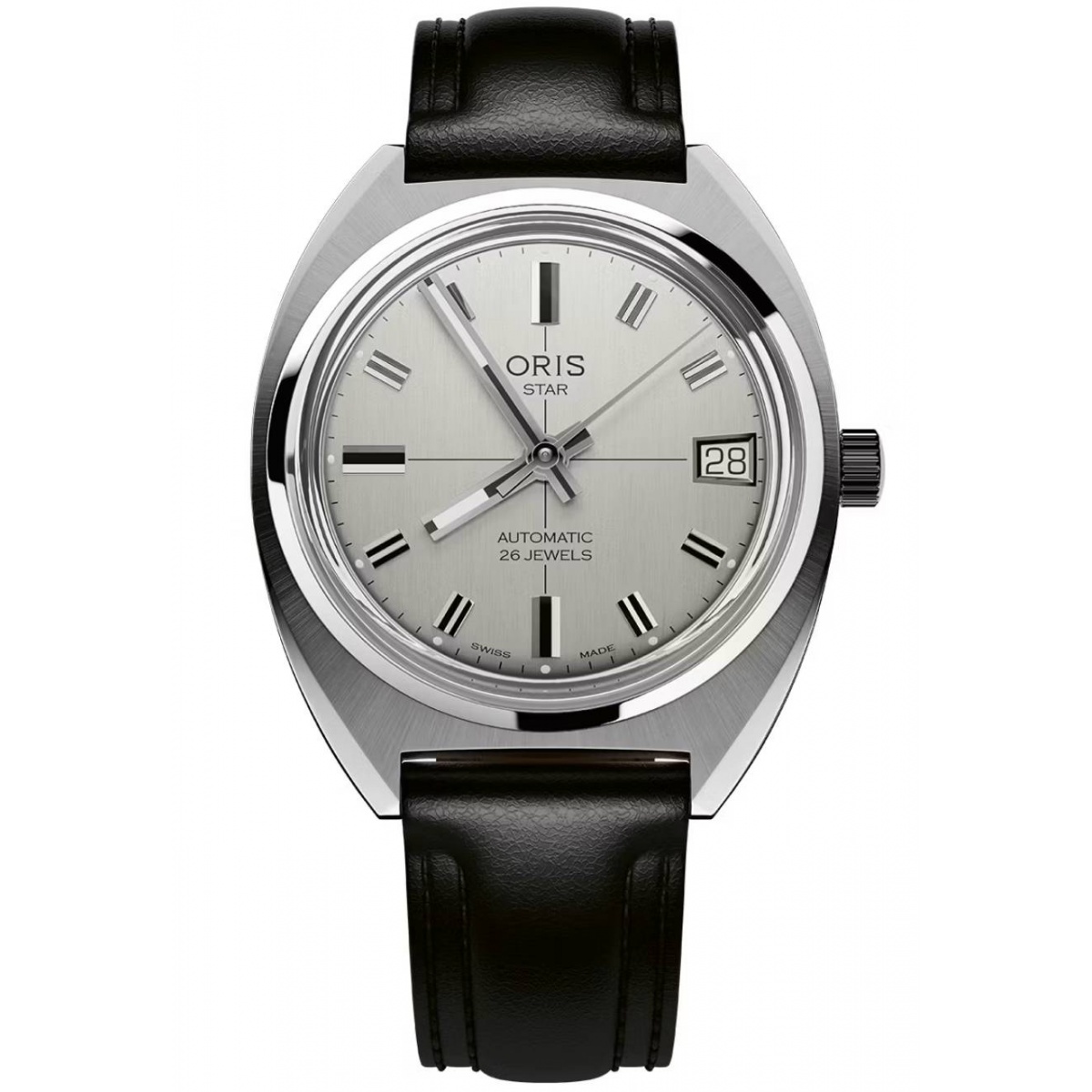 Oris Heritage Big Star Edition 50 M - ∅35 mm, Esfera gris, brazalete de piel negra