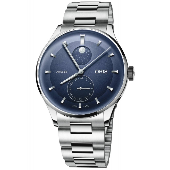 Oris Artelier Complication ∅39,50 mm - 30 M, Esfera azul, brazalete de acero