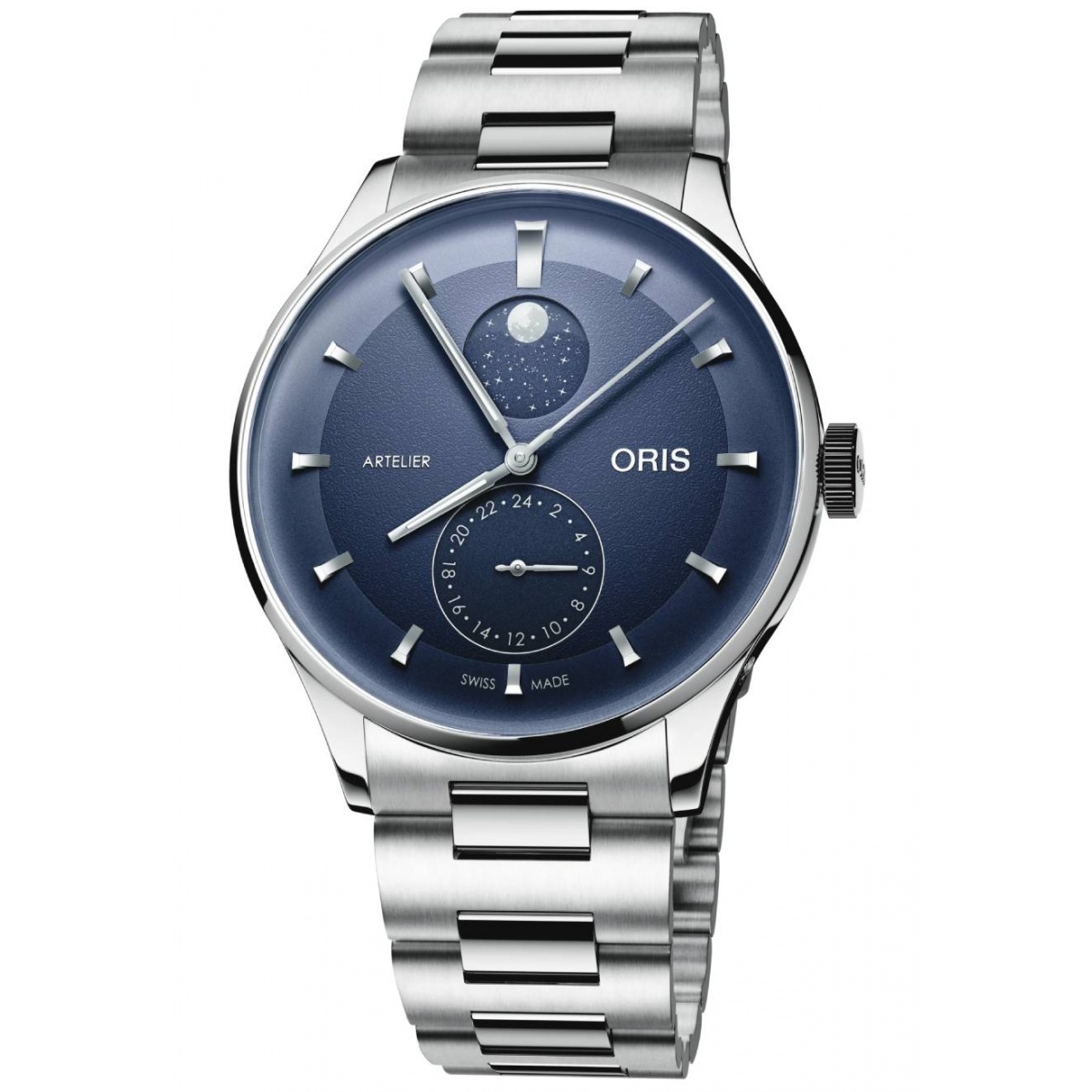 Oris Artelier Complication ∅39,50 mm - 30 M, Esfera azul, brazalete de acero