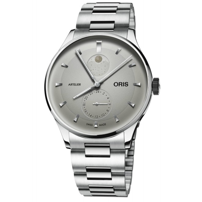 Oris Artelier Complication ∅39,50 mm - 30 M, Esfera blanco, brazalete de acero