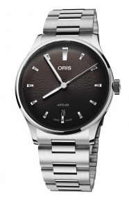 Oris Artelier Date ∅38 mm - 30 M, Esfera negra, brazalete de acero