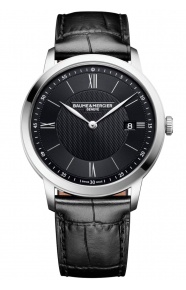 Baume & Mercier Classima 10881 Cuarzo, Fecha ∅40 mm - 50 M, Esfera negra, correa negra