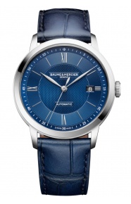 Baume & Mercier Classima 10879 Automático, Fecha ∅40 mm - 50 M, Esfera azul, correa azul