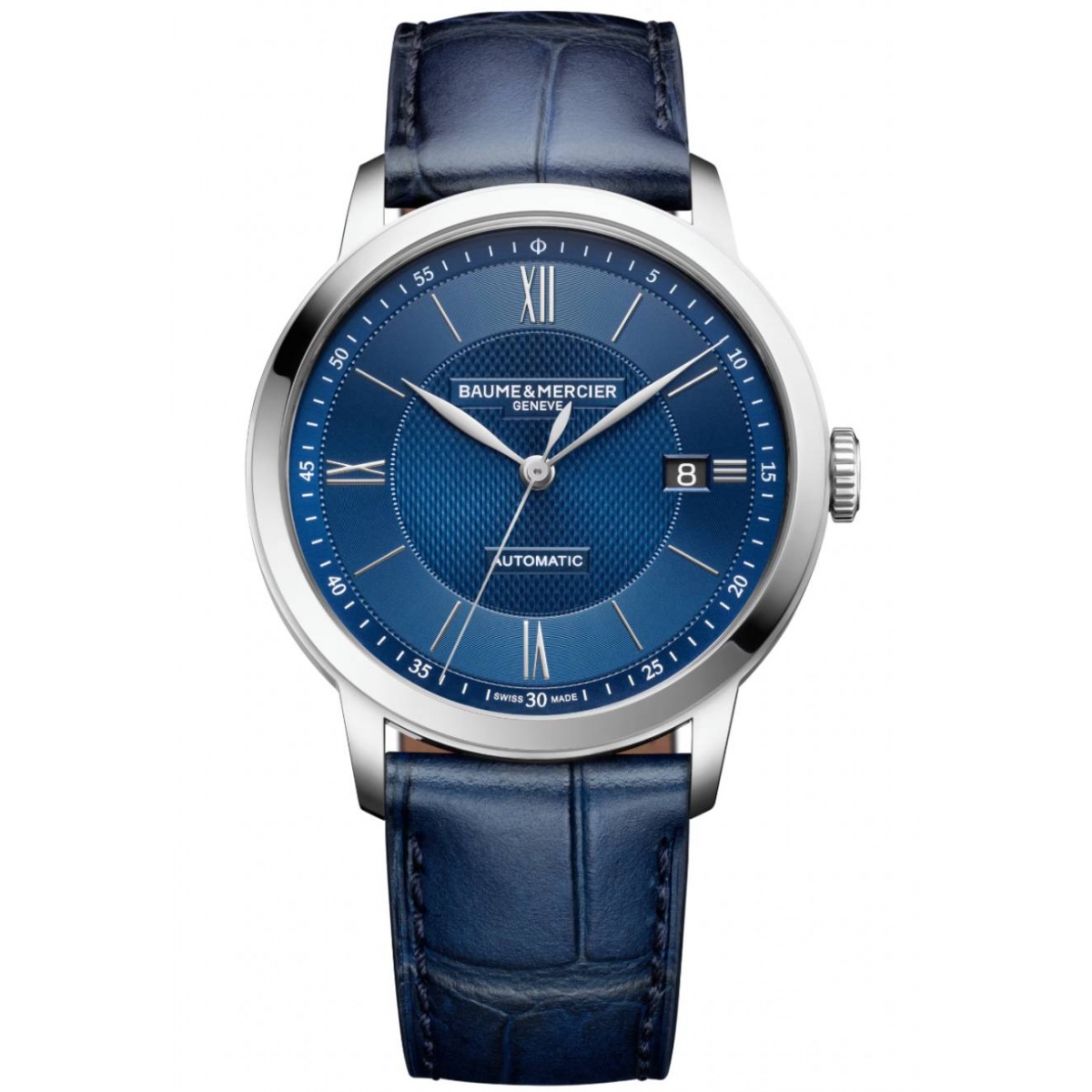 Baume & Mercier Classima 10879 Automático, Fecha ∅40 mm - 50 M, Esfera azul, correa azul