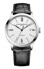 Baume & Mercier Classima 10874 Automático, Fecha ∅40 mm - 50 M, Esfera blanca, correa negra