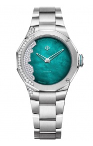 Baume & Mercier Riviera 10868 Automático, Diamantes ∅33 mm - 50 M, Esfera verde, brazalete de acero