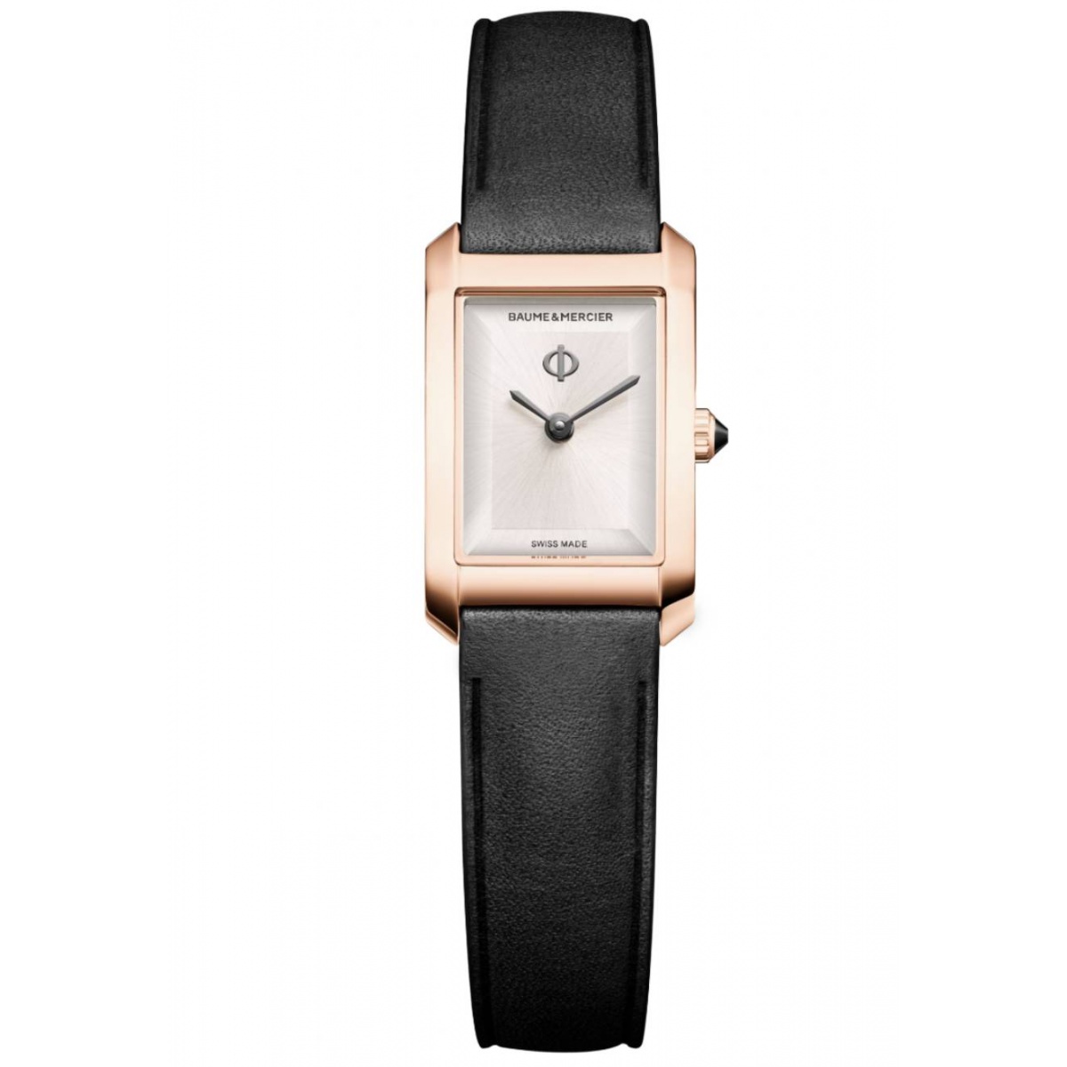 Baume & Mercier Hampton 10861 Cuarzo, 28 X 17,75MM - 50 M, Esfera plateada, correa negra