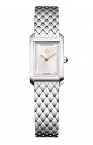 Baume & Mercier Hampton 10860 Cuarzo, 28 X 17,75MM - 50 M, Esfera plateada, brazalete de acero