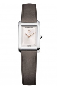 Baume & Mercier Hampton 10859 Cuarzo, 28 X 17,75MM - 50 M, Esfera plateada, correa marrón