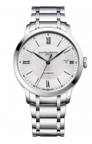 Baume & Mercier Classima 10854 Automático, Fecha ∅40 mm - 50 M, Esfera plateada, brazalete de acero