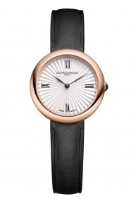 Joia de Baume & Mercier 10849 Cuarzo ∅28 mm - 50 M, Esfera plateada, correa negra