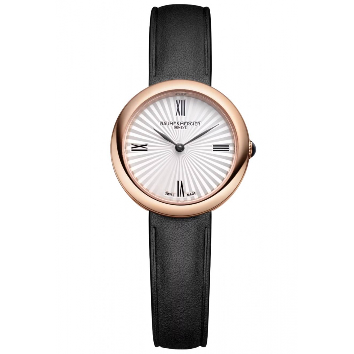 Joia de Baume & Mercier 10849 Cuarzo ∅28 mm - 50 M, Esfera plateada, correa negra