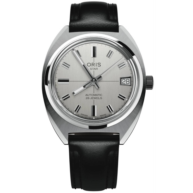 Oris Heritage Big Star Edition 50 M - ∅35 mm, Esfera gris, brazalete de piel negra