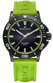 Maurice Lacroix PONTOS S Diver Solar 41mm Special Ed ∅41 mm - 200 M, Esfera negra, caucho amarillo