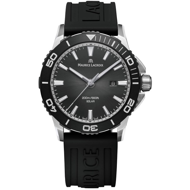 Maurice Lacroix PONTOS S Diver Solar 41mm ∅41 mm - 200 M, Esfera negra, caucho negro