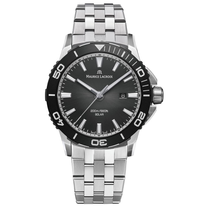 Maurice Lacroix PONTOS S Diver Solar 41mm ∅41 mm - 200 M, Esfera negra, brazalete de acero