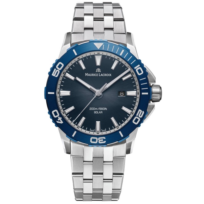 Maurice Lacroix PONTOS S Diver Solar 41mm ∅41 mm - 200 M, Esfera azul, brazalete de acero