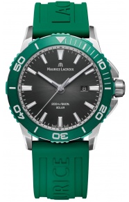 Maurice Lacroix PONTOS S Diver Solar 41mm ∅41 mm - 200 M, Esfera negra, caucho verde