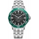 Maurice Lacroix PONTOS S Diver Solar 41mm ∅41 mm - 200 M, Esfera negra, bisel verde, brazalete de acero