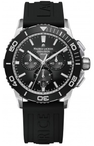 Maurice Lacroix PONTOS S Diver Chrono Solar 41mm ∅41 mm - 200 M, Esfera negra, caucho negro