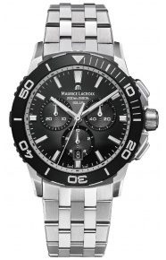 Maurice Lacroix PONTOS S Diver Chrono Solar 41mm ∅41 mm - 200 M, Esfera negra, brazalete de acero