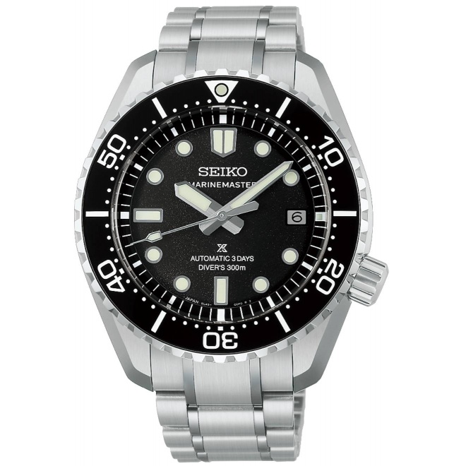 Seiko Prospex Marinemaster 1968 Heritage ∅42,6 mm - 300M, Esfera negra, brazalete de acero