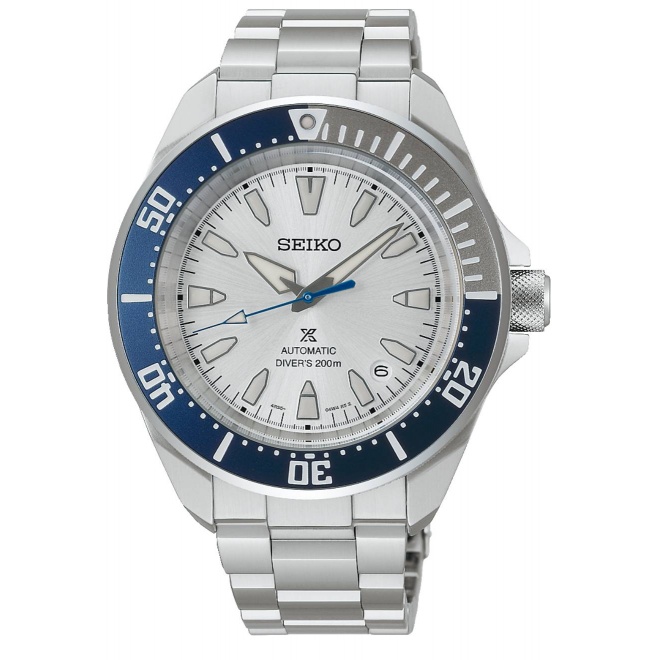 Seiko Prospex Diver's Bisel Seiko Blue 145º EL ∅42,6 mm - 300M, Esfera plateada, brazalete de acero