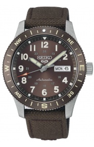 Seiko 5 Sports Field 41 mm Nylon Esfera Marrón ∅41 mm - 100M, Esfera marrón, correa marrón