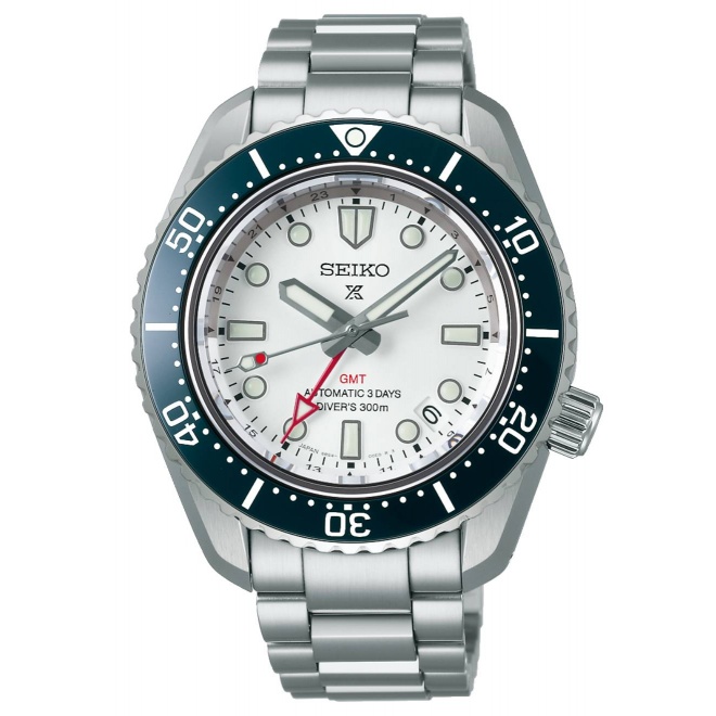 Seiko Prospex Diver GMT Reedición 1968 blanco ∅42 mm - 300M, Esfera blanca, brazalete de acero