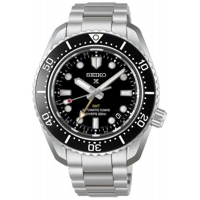 Seiko Prospex Diver 1968 Heritage GMT Negro ∅42 mm - 300M, Esfera negra, brazalete de acero